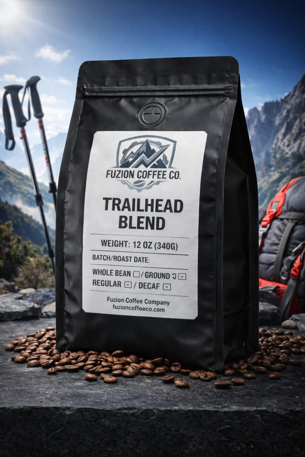 Bag of High Caffeine Colombian Light Roast Coffee